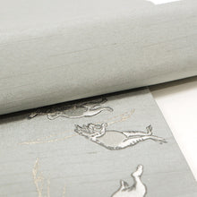 画像をギャラリービューアに読み込む, 《撫松庵》半幅帯 レディース リバーシブル半巾帯 浴衣 着物 銀鼠 猫獣戯画 ニャンジュウギガ 刺繍 細帯 グレー × 黒