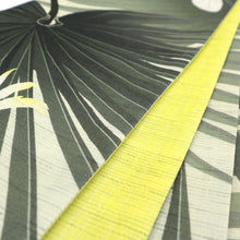 画像をギャラリービューアに読み込む, 半巾帯 《WAKKA》近江の麻 染リバーシブル 南国葉っぱとオウム 常夏のリゾート(グリーン)