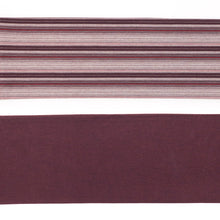 画像をギャラリービューアに読み込む, 半巾帯 越後亀田縞木綿 ランダムストライプ ボーダー ワインレッド × 無地 エンジ