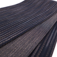 画像をギャラリービューアに読み込む, 半巾帯 越後亀田縞木綿 絣縞 ボーダー ネイビー 紺 × 千筋縞 ブラック 黒