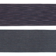 画像をギャラリービューアに読み込む, 半巾帯 越後亀田縞木綿 絣縞 ボーダー ネイビー 紺 × 千筋縞 ブラック 黒