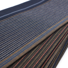 画像をギャラリービューアに読み込む, 半巾帯 越後亀田縞木綿 親子縞 絣縞 ボーダー 紺 ネイビー × やたら縞 ブラック ブラウン