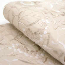 画像をギャラリービューアに読み込む, 半巾帯 《百華MOMOKA 》 花柄 刺繍 2色 コットンレース リーフ(ブラック・ベージュ)