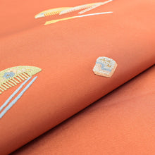 画像をギャラリービューアに読み込む, 名古屋帯 橙色にかんざし 櫛 香箱 ( オレンジ )