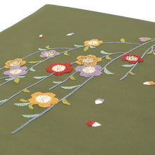 画像をギャラリービューアに読み込む, 名古屋帯 モスグリーンに彩 枝垂桜 ( 抹茶緑 )