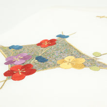 画像をギャラリービューアに読み込む, 名古屋帯 白地に松葉菱 梅萩刺繍 ( ホワイト )