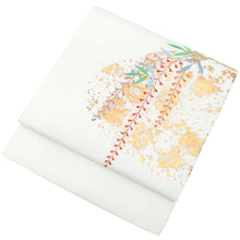 画像をギャラリービューアに読み込む, 名古屋帯 グレー地 霞 藤花 ( 薄グレー )