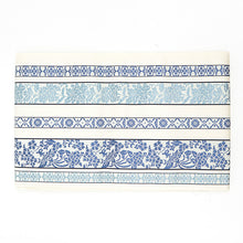 画像をギャラリービューアに読み込む, 名古屋帯 博多織 全通柄 八寸 白地 献上花文様 牡丹 撫子 幾何学 ブルー