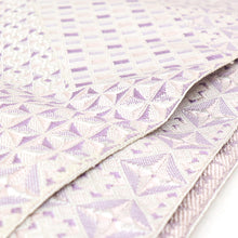 画像をギャラリービューアに読み込む, 名古屋帯 西陣織 八寸 切継小紋 幾何学文様 薄紫