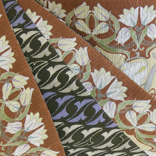 画像をギャラリービューアに読み込む, 《召しませ華》茶色に釣鐘草 ベルフラワー(ブラウン) リバーシブル半巾帯