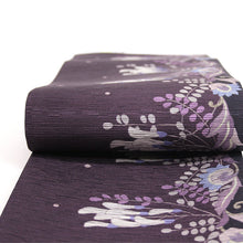 画像をギャラリービューアに読み込む, 《召しませ華》臙脂にカズラ花 Vine flower リバーシブル半巾帯