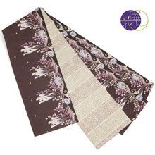 画像をギャラリービューアに読み込む, 《召しませ華》臙脂にカズラ花 Vine flower リバーシブル半巾帯