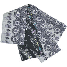 画像をギャラリービューアに読み込む, 《召しませ華》グレーに万華鏡レース柄 プリズムレース(グレー) リバーシブル半巾帯