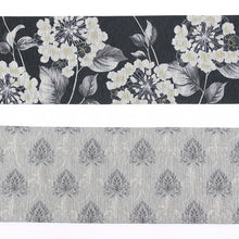 画像をギャラリービューアに読み込む, 《召しませ華》黒地にサクラソウ プリムラ(ブラック) リバーシブル半巾帯