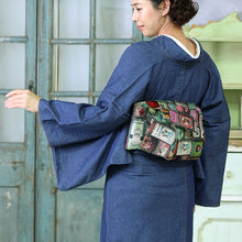 画像をギャラリービューアに読み込む, 《召しませ華》ティン缶 ビンテージ ボトル Vintage リバーシブル半巾帯