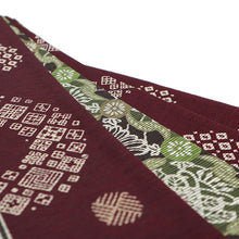画像をギャラリービューアに読み込む, 《召しませ華》差分 小紋柄 赤 レッド コモンタイム リバーシブル半巾帯