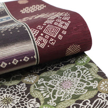画像をギャラリービューアに読み込む, 《召しませ華》差分 小紋柄 赤 レッド コモンタイム リバーシブル半巾帯