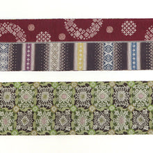 画像をギャラリービューアに読み込む, 《召しませ華》差分 小紋柄 赤 レッド コモンタイム リバーシブル半巾帯