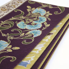 画像をギャラリービューアに読み込む, 《召しませ華》パープル 撫子浪漫 なでしこ(ブルー) リバーシブル半巾帯