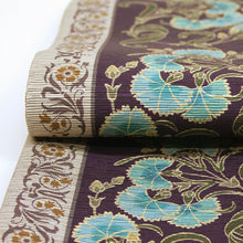 画像をギャラリービューアに読み込む, 《召しませ華》パープル 撫子浪漫 なでしこ(ブルー) リバーシブル半巾帯