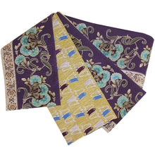 画像をギャラリービューアに読み込む, 《召しませ華》パープル 撫子浪漫 なでしこ(ブルー) リバーシブル半巾帯