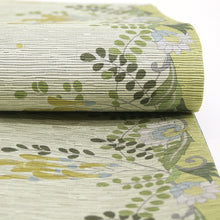 画像をギャラリービューアに読み込む, 《召しませ華》ベージュにカズラ花 Vine flower(イエロー) リバーシブル半巾帯