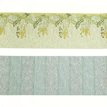 画像をギャラリービューアに読み込む, 《召しませ華》ベージュにカズラ花 Vine flower(イエロー) リバーシブル半巾帯