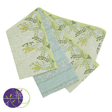 画像をギャラリービューアに読み込む, 《召しませ華》ベージュにカズラ花 Vine flower(イエロー) リバーシブル半巾帯