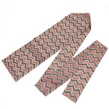 画像をギャラリービューアに読み込む, 《ギャラリー凛》タッサーシルク カンタ刺子 手織り・型染め ブラウンと赤茶のシェブロン柄 名古屋帯
