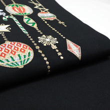 画像をギャラリービューアに読み込む, 絹 お仕立て上がり クリスマスシリーズ 刺繍 黒地 アイボリー地 名古屋帯 (7柄)