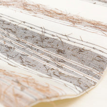 画像をギャラリービューアに読み込む, 名古屋帯 正絹 カジュアル お仕立て上がり お太鼓柄 日本製 九寸 ひげ紬 アイボリーにブラウン 絣ぼかし A