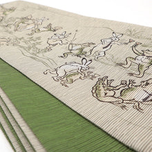 画像をギャラリービューアに読み込む, 《召しませ華》大宴会と瓢箪から駒 鳥獣戯画 リバーシブル半巾帯