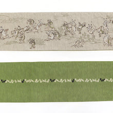 画像をギャラリービューアに読み込む, 《召しませ華》大宴会と瓢箪から駒 鳥獣戯画 リバーシブル半巾帯