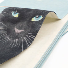 画像をギャラリービューアに読み込む, 麻 帯 京袋帯 水色《 召しませ華 》お仕立て上がり 京袋帯 染め帯 全通お太鼓柄 ライトブルー 黒猫と金魚 金魚鉢 ブルー