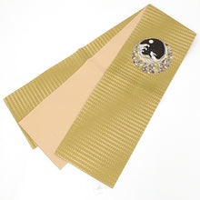 画像をギャラリービューアに読み込む, 京袋帯 お仕立て上がり 正絹 染京ふくろ帯 全通お太鼓柄 カラシに月の満ち欠け 月うさぎ ( からし )