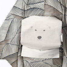 画像をギャラリービューアに読み込む, 麻 帯 京袋帯 白《召しませ華》お仕立て上がり 京袋帯 染め帯 全通お太鼓柄 ホワイトグレー 地球の裏側 白くま ペンギン ホワイト