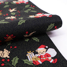 画像をギャラリービューアに読み込む, 正絹 お仕立て上がり 全通柄 クリスマス 柊 サンタクロース くまサンタ 洒落袋帯