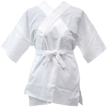 画像をギャラリービューアに読み込む, オリジナル半襦袢 半衿・衣紋抜き・紐付き 女性用 「高島ちぢみ」白・藤 〔M・L・2L〕