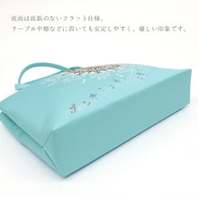 画像をギャラリービューアに読み込む, ハンドバッグ 《 召しませ華 》 水色にバレリーナと楽譜 トートバッグ バレリーヌ ( ターコイズ )