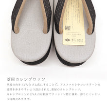 画像をギャラリービューアに読み込む, 草履 カレンブロッソ CalenBlosso《菱屋》 レディース 女性 カジュアル ビブラムソール 紬調 焦げ茶 ベージュ 小紋柄 鼻緒 グレー〔Mサイズ 23.5〜24.5cm〕