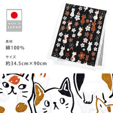 画像をギャラリービューアに読み込む, 手ぬぐい もりまさこの和風雑貨 のあぷらす 日本製 もりまさこ ネコの手拭い〔4柄〕