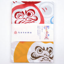 画像をギャラリービューアに読み込む, 手ぬぐい 縁起「だるま落ちず 50015」《kenema けねま》白地/達磨/ダルマ/縁起/正月/手拭い/てぬぐい