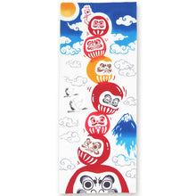 画像をギャラリービューアに読み込む, 手ぬぐい 縁起「だるま落ちず 50015」《kenema けねま》白地/達磨/ダルマ/縁起/正月/手拭い/てぬぐい