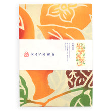 画像をギャラリービューアに読み込む, 注染 手ぬぐい 【kenema】秋の食べ物「甘柿渋柿 50060」《kenema けねま》生成り/ベージュ/リス/カキ/オレンジ色/秋色/手拭い/てぬぐい