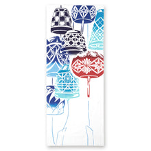 画像をギャラリービューアに読み込む, 手ぬぐい 夏の風物詩「切子風鈴 50083」《kenema けねま》白地/風りん/硝子細工/涼感/手拭い/てぬぐい