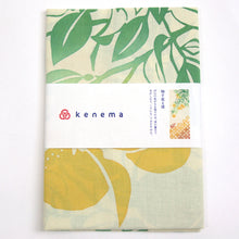画像をギャラリービューアに読み込む, 手ぬぐい 冬の食べ物「柚子実る頃 50128」《kenema けねま》イエロー/生成り/柚/ユズ/七宝/リス/手拭い/てぬぐい