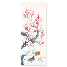 画像をギャラリービューアに読み込む, 手ぬぐい 冬の花圃「おしどり梅 50129」《kenema けねま》生成り/アイボリー/梅/正月/鳥/手拭い/てぬぐい