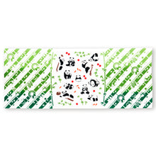 画像をギャラリービューアに読み込む, 手ぬぐい 生き物「パンダ日和 50136」《kenema けねま》白/ホワイト/パンダ/笹/ボーダー/手拭い/てぬぐい