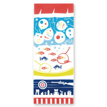 画像をギャラリービューアに読み込む, 手ぬぐい 夏の風物詩「お祭り遊び 50149」《kenema けねま》白地/金魚すくい/水風船/射的/手拭い/てぬぐい