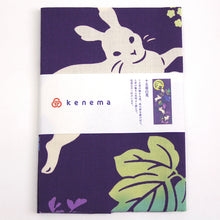 画像をギャラリービューアに読み込む, 手ぬぐい 十五夜「十五夜白兎 50167」《kenema けねま》紫/パープル/うさぎ/ウサギ/お月見/桔梗/萩/手拭い/てぬぐい